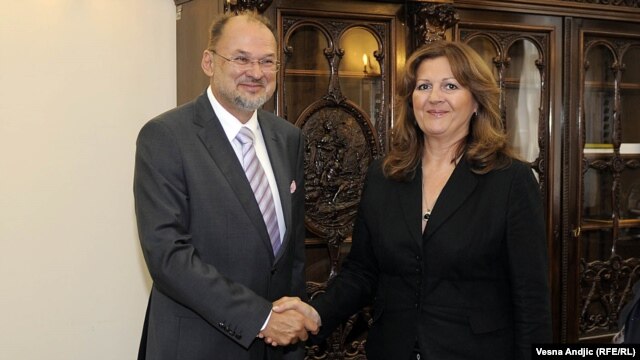 Jelko Kacin i potpredsednica Vlade Srbije za evropske integracije Suzana Grubješić, Beograd, avgust 2012