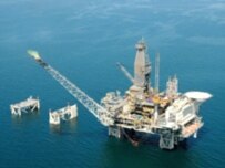 An Azerbaijani oil platform in the Caspian