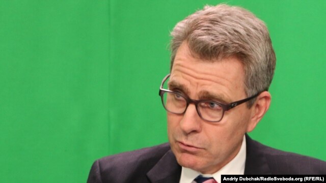 The U.S. ambassador to Ukraine, Geoffrey Pyatt, speaking to RFE/RL in Kyiv