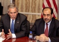 Al-Maliki (right) with U.S. President George Bush in Baghdad in June 2006 (epa)