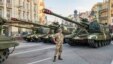 Rehearsals take place in Kyiv for a military parade to mark Independence Day in Ukraine on August 24.