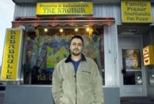 Sweden -- Swedish-Palestinian Ghusub, a Muslim poses outside his restaurant in Arvidsjaur during the holy month of Ramadan, 13Nov2003