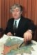 Karadzic displays a map of Bosnia\'s ethnic makeup at his headquarters in Pale in 1993