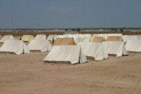 A tent camp erected by the Red Crescent Society for Shi'ite refugees south of Baghdad (epa)