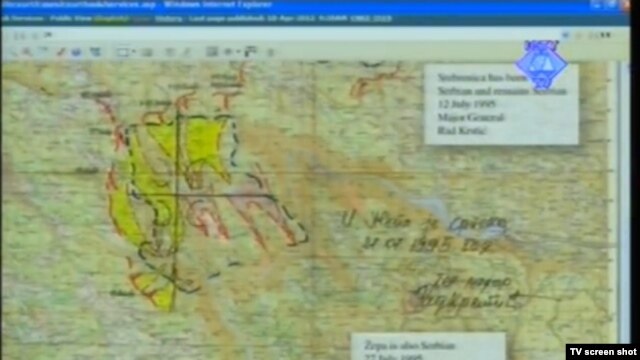 Gen.VRS Radislav Krstić napisao na mapi - Srebrenica uvijek srpska