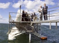 An experimental wave-energy power generator in Denmark (file photo) (epa)