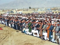 Dignitaries attend funeral services for the six lawmakers killed in the attack (Pajhwak Afghan News)