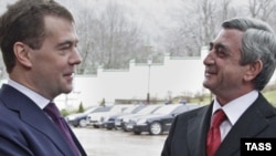 President Dmitry Medvedev (left) meeting his Armenian counterpart Serzh Sarkisian in Sochi in January.
