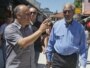 Direktor SFF Mirsad Purivatra i holivudski glumac Morgan Freeman na Baščaršiji, 29. jula 2010