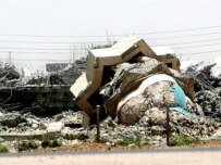 This Sunni mosque near Al-Basrah was destroyed earlier this month (AFP)