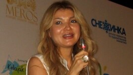 Gulnara Karimova speaking at a press conference held near Tashkent, 17Aug2012