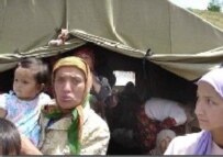Uzbek refugees before leaving Kyrgyzstan