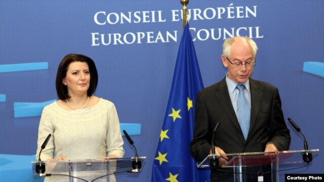 Atifete Jahjaga sa Hermanom van Rompujem u Briselu