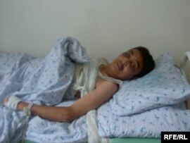 Journalist Almaz Tashiev in the hospital before he died