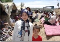 Uzbek refugees at the Suzak camp in Kyrgyzstan in June