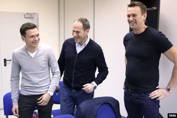 Илья Яшин, Михаил Шац и Алексей Навальный