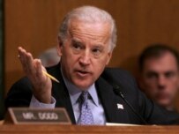 Senator Joe Biden (Democrat, Delaware) opening the Iraq hearings on January 11 (epa)