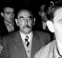 Prime Minister Imre Nagy appearing before parliament on October 23, 1956 (epa)