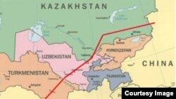Қытайдың Пәкістан және Тәжікстанмен шектесетінін көрсететін карта (Көрнекі сурет).