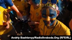 Swedish fans ahead of their team's game against Euro 2012 co-host Ukraine in Kyiv on June 11.