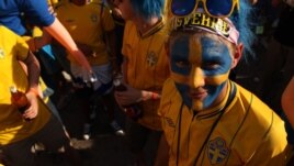 Swedish fans ahead of their team's game against Euro 2012 co-host Ukraine in Kyiv on June 11.  