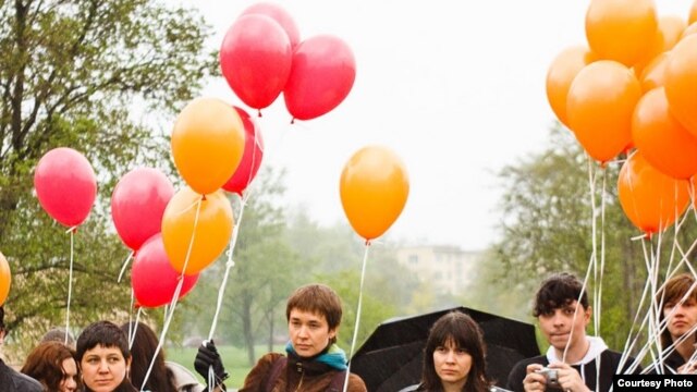 Акция в защиту прав ЛГБТ в России. 