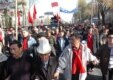 Demonstrators in Bishkek on November 6 (RFE/RL)