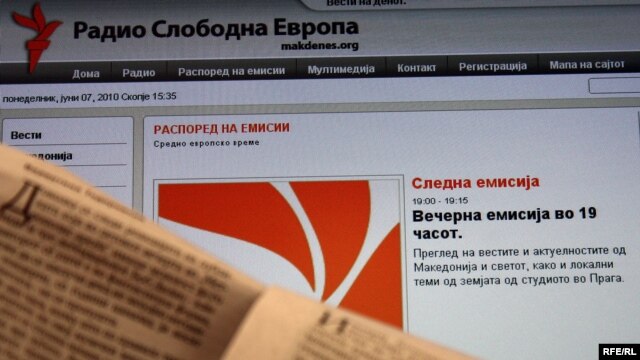A screenshot of an audio stream from RFE/RL's Macedonian Service. RFE/RL's websites draw over 14 million visitors per month.