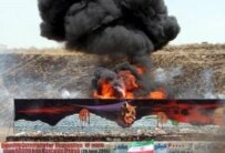 Iranian police burn 60 tons of illicit drugs near Tehran today (epa)