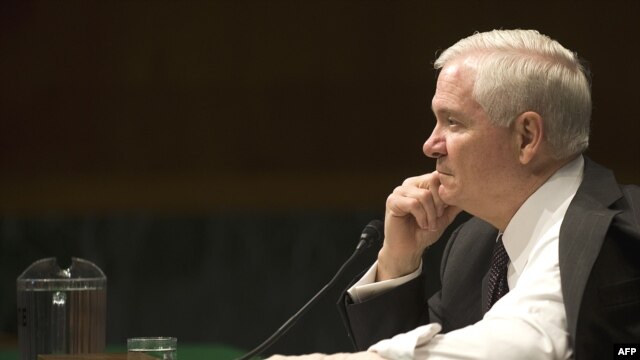 U.S. Defense Secretary Robert Gates testifies before the Senate Armed Services Committee.