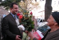 Dmitry Sanakoyev, shown greeting his constituents, fits into Georgia's plans for South Ossetia (file photo) (InterPressNews)