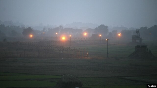 Indian security posts along its disputed border with Pakistan, known as the Line of Control. 