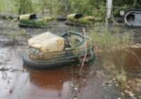 Bumper cars at Pripyat's old amusement park