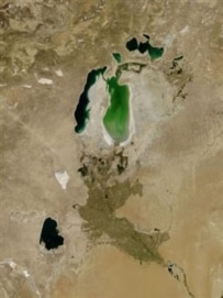 A satellite image of the shrinking Aral Sea (epa)
