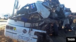 КамАЗ көлігімен соғысқан жолаушылар автобусы. 13 шілде 2016 жыл.