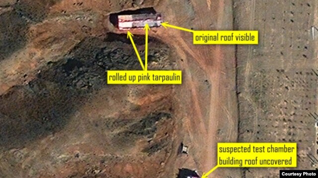 A satellite view of the Parchin military base, where the UN nuclear watchdog believes Tehran has carried out suspicious explosives testing.