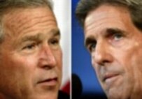 Bush (left) has demanded an apology from Kerry (right) (AFP)