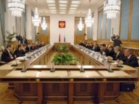 The Russian-Belarus talks in Moscow today (ITAR-TASS)