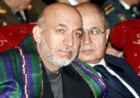 Afghan President Hamid Karzai (left) and Turkish President Ahmet Necdet Sezer at the Global Terrorism and International Cooperation symposium in Ankara on March 23. (epa)