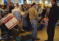 Georgians at Moscow's Domodedovo Airport in early October (ITAR-TASS)