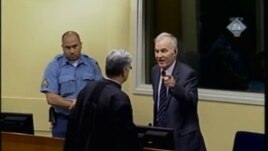 Ratko Mladić sa braniteljem u Hagu, 28. siječanj 2013.