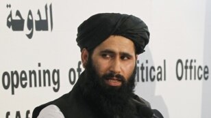 Qatar -- Muhammad Naeem, a spokesman for the Office of the Taliban of Afghanistan, speaks during the opening of the Taliban Afghanistan Political Office in Doha, 18Jun2013
