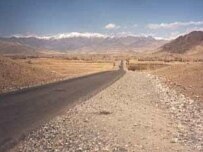 A section of the Ring Road between Kabul and Kandahar under construction in late 2002 (file photo) (RFE/RL)