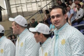 Қазақстандық ауыр атлеттер. Астана, 12 шілде 2012 жыл.
