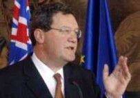 Alexander Downer in Prague on 14 September