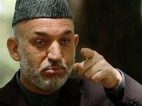 President Karzai speaking in Kabul today (AFP)