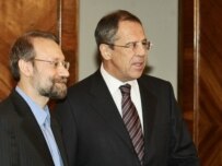Larijani (left) and Lavrov in Moscow on November 10 (ITAR-TASS)