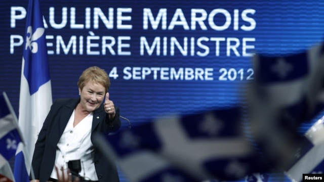 A gunman opened fire as Parti Quebecois leader Pauline Marois was giving a victory speech following provincial elections.  