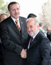 Iraq's al-Ja'fari and Turkey's Erdogan on 28 February (epa)