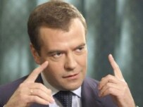 President-elect Dmitry Medvedev during his interview with the \